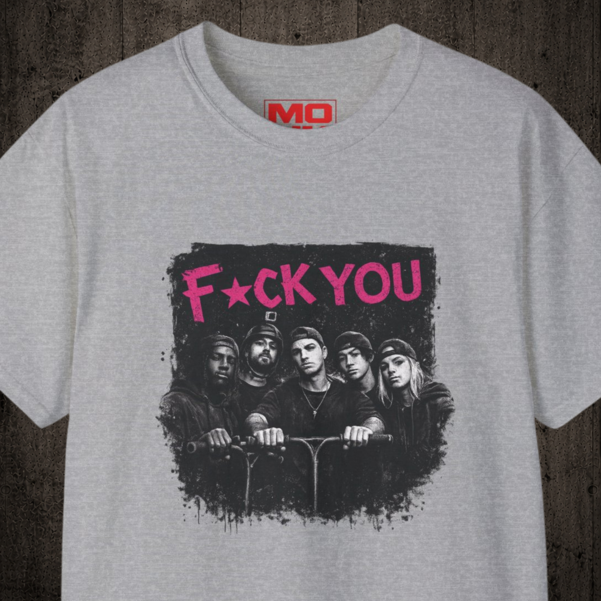 F*CK YOU graphic t-shirt in Sport Grey inspired by freestyle scootering and urban culture.