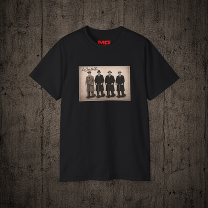 La Cosa Nostra graphic t-shirt in Black inspired by freestyle scootering culture, friendship and rider community.