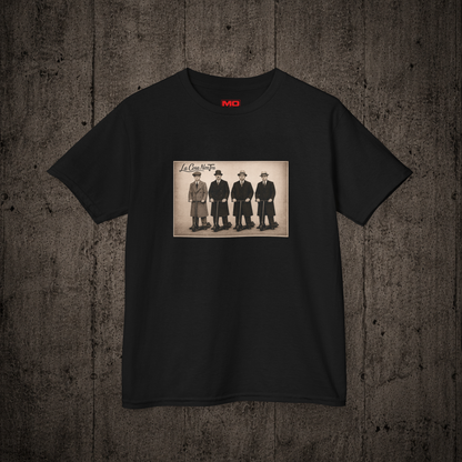 La Cosa Nostra Youth graphic t-shirt in Black inspired by freestyle scootering culture and rider friendships.