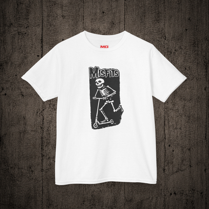 Misfits Youth graphic t-shirt in White inspired by freestyle scootering and urban riding culture.