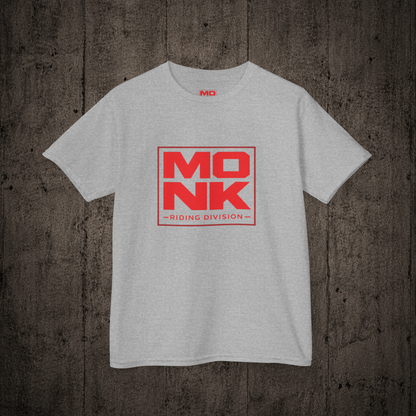 Riding Division Youth graphic t-shirt in Sports Grey inspired by freestyle scootering culture.
