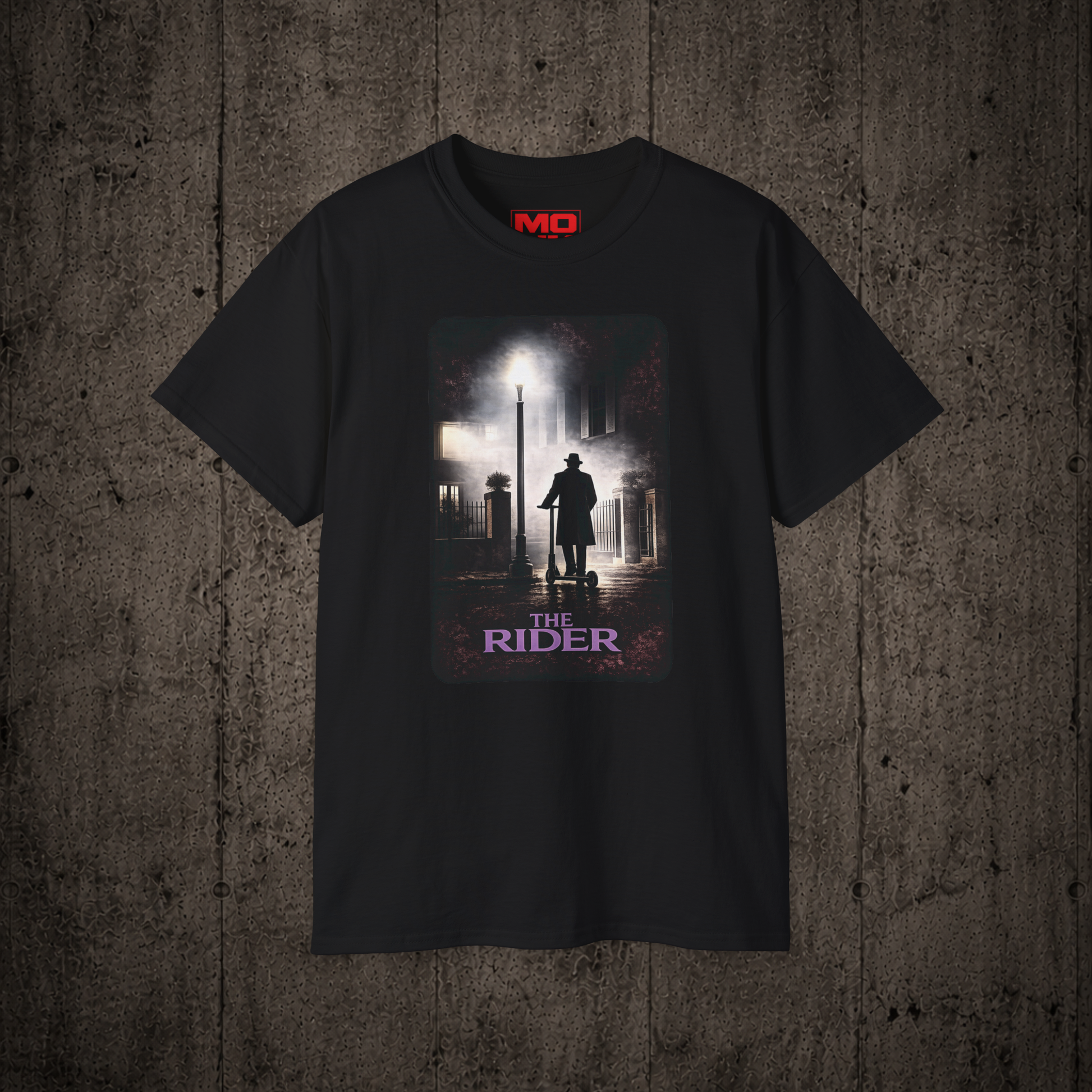 The Rider graphic t-shirt in Black inspired by freestyle scootering and urban riding culture.