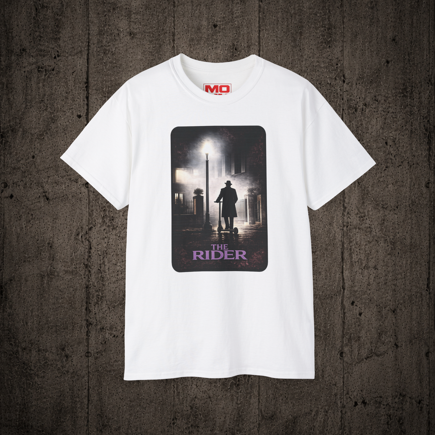 The Rider graphic t-shirt in White inspired by freestyle scootering and urban riding culture.