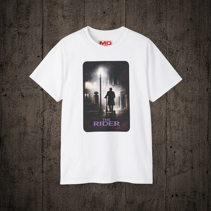 The Rider graphic t-shirt in White inspired by freestyle scootering and urban riding culture.