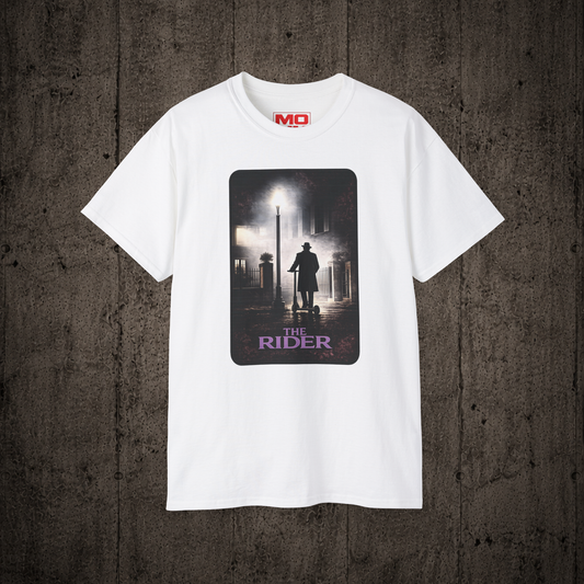 The Rider graphic t-shirt in White inspired by freestyle scootering and urban riding culture.