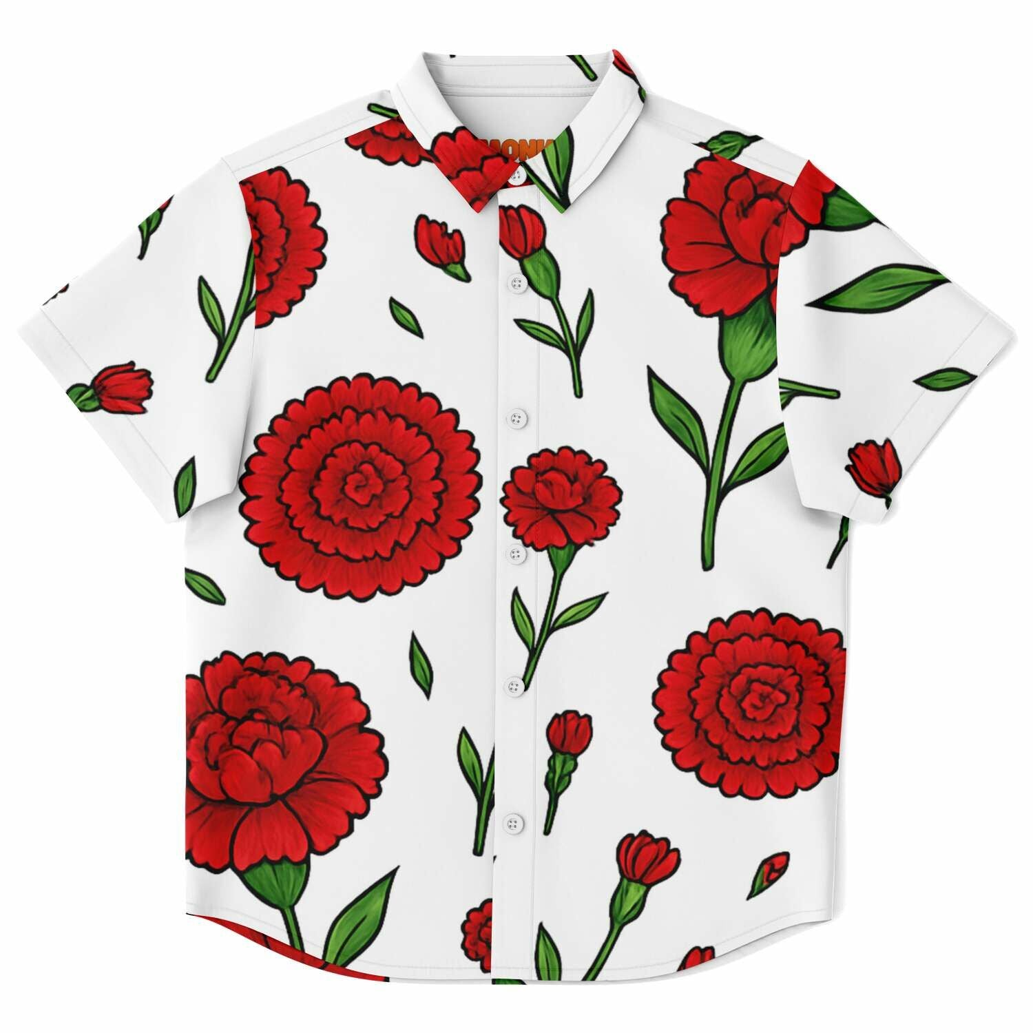 Kid and Youth Hawaiian Shirt Portuguese Revolution 25 Abril Cravos Front View